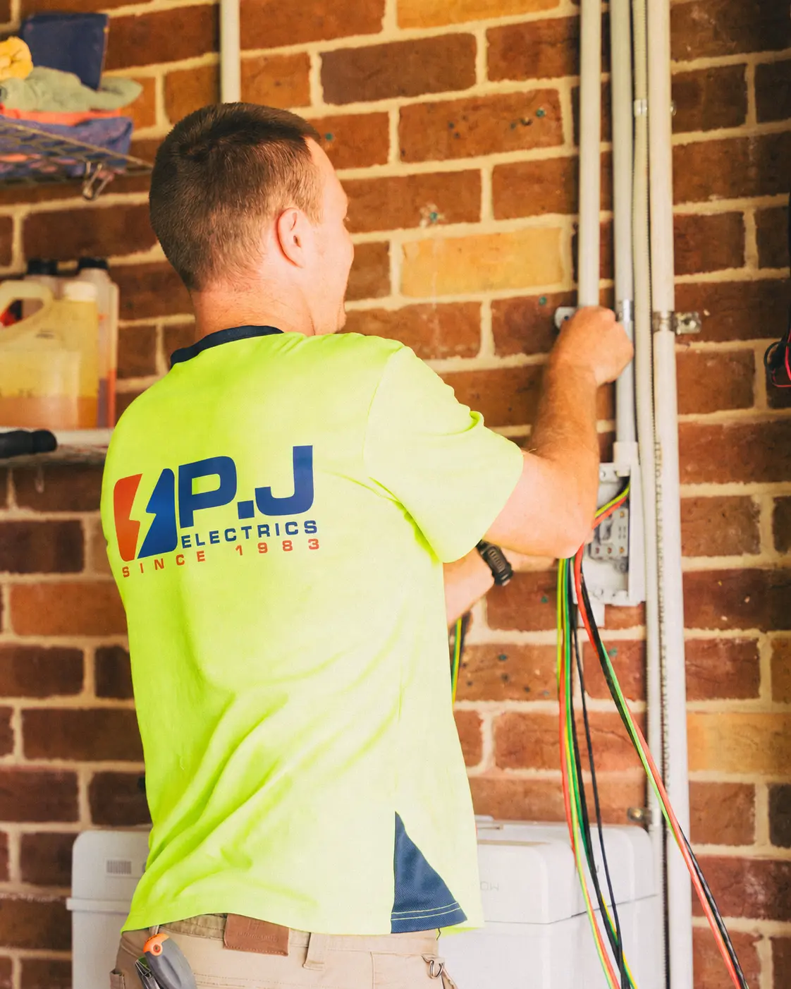 PJ Electrics engineer on site — South London electrical contractor